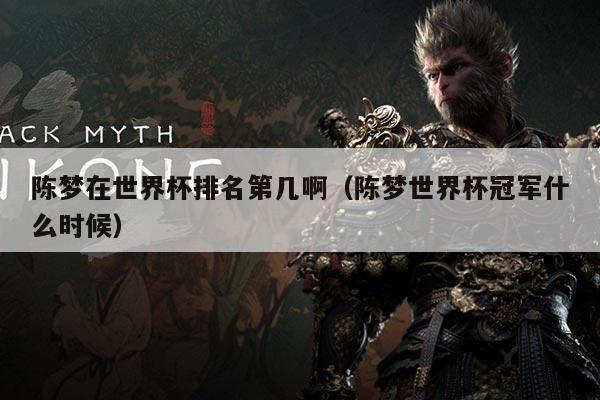 陈梦在世界杯排名第几啊（陈梦世界杯冠军什么时候）